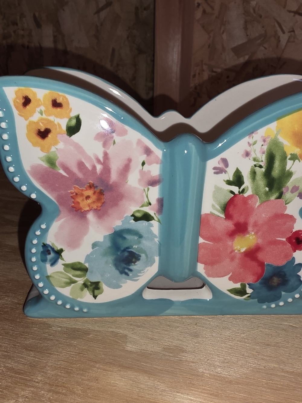 The Pioneer Woman Turquoise Floral Butterfly Napkin Holder